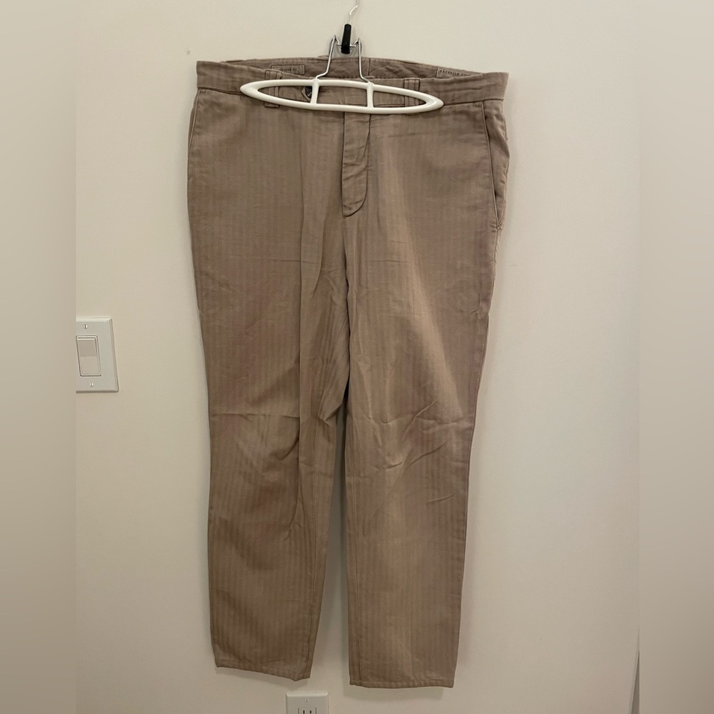 Brunello Cucinelli Khaki Herringbone Pants